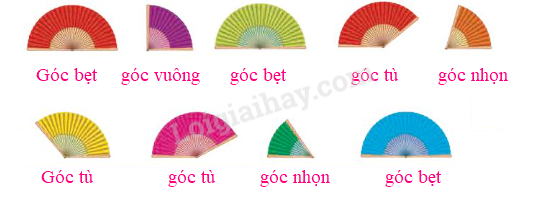 Toán lớp 4 trang 26, 27, 28, 29 Bài 8: Các loại góc nhọn, góc tù, góc bẹt Kết nối tri thức