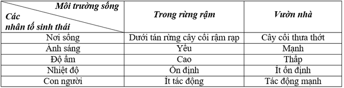 Giải Sinh học 9 bài 41: Môi trường và các yếu tố sinh thái