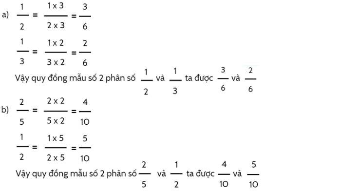 Toán lớp 4, trang 117-118: Luyện tập quy đồng mẫu số của các phân số