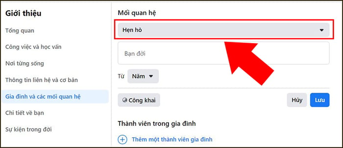 Cập nhật tình trạng quan hệ trên trang cá nhân Facebook một cách dễ dàng