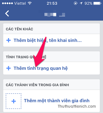 Cập nhật tình trạng quan hệ trên trang cá nhân Facebook một cách dễ dàng