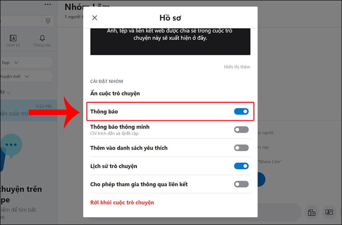 Cách đơn giản để bật hoặc tắt thông báo và ẩn hoặc hiện nhóm chat trên Skype