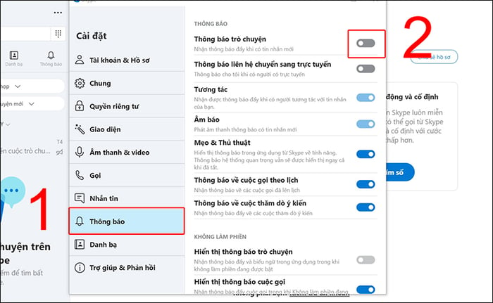 Hướng dẫn cách bật hoặc tắt thông báo và ẩn hoặc hiện nhóm chat trên Skype một cách dễ dàng