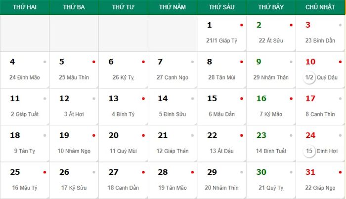 Thông tin về lịch âm và lịch dương trong tháng 3 năm 2024