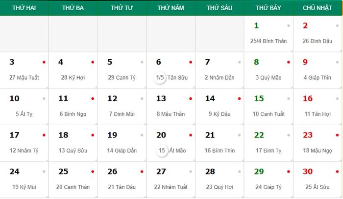 Thông tin về lịch âm và dương trong tháng 6 năm 2024