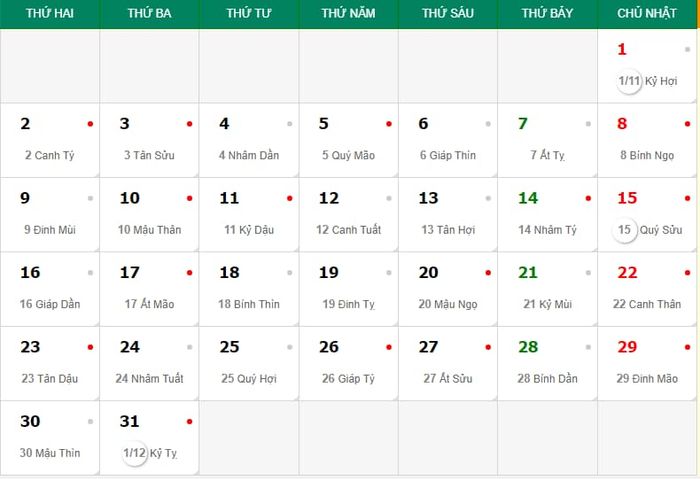 Lịch dương và âm năm 2024 từ 01/01 đến 29/12 âm lịch sẽ được trình bày đầy đủ.