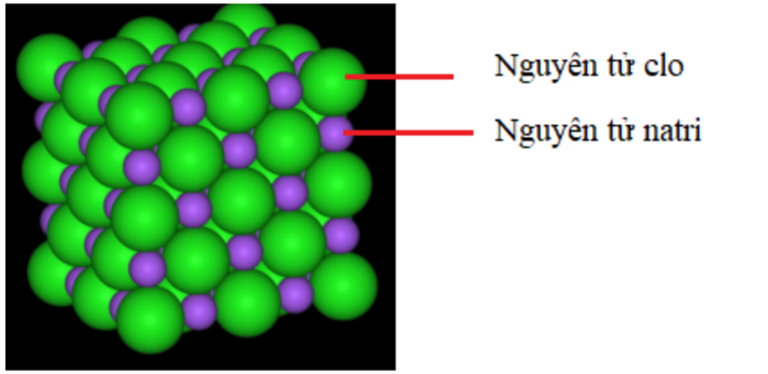 Hình 3: Mô hình đại diện cho một mẫu muối ăn ở trạng thái rắn