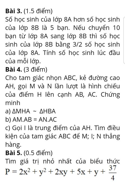 Bộ đề thi giữa học kì 2 lớp 8 có đáp án mới nhất cho năm học 2022 - 2023