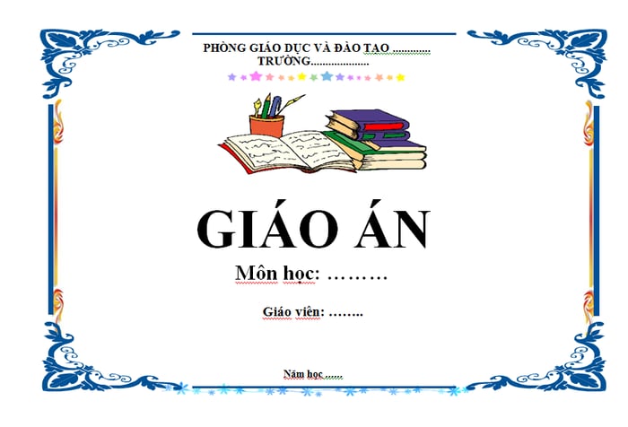 Mẫu bìa giáo án ngang: Tải mẫu bìa giáo án dưới dạng file Word