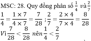 Vở bài tập Toán lớp 5 bài 4: Ôn tập So sánh hai phân số