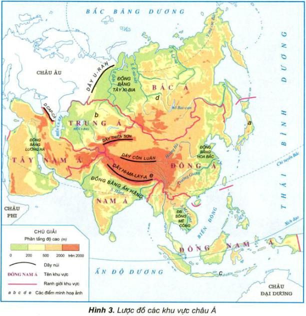 Bài 17: Châu Á - Giải bài tập Địa lý lớp 5