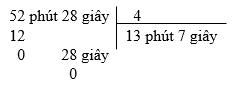 Giải bài tập Toán lớp 5, bài 127: Chia số đo thời gian cho một số.