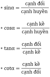 Lý thuyết Chương 1: Hệ thức lượng trong tam giác vuông | Lý thuyết Toán 9