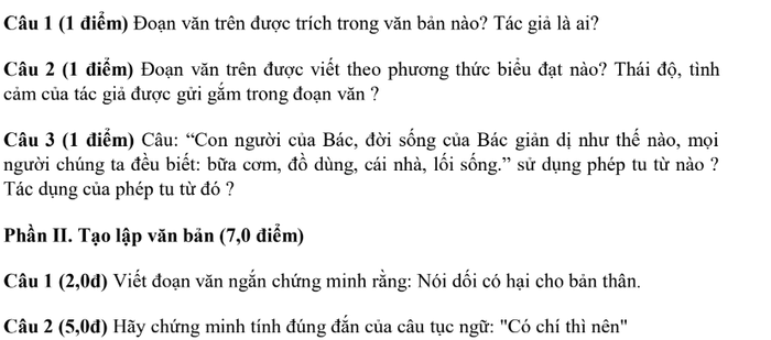 Đề cương ôn thi giữa học kì 2 môn Ngữ văn lớp 7 năm học 2022 - 2023