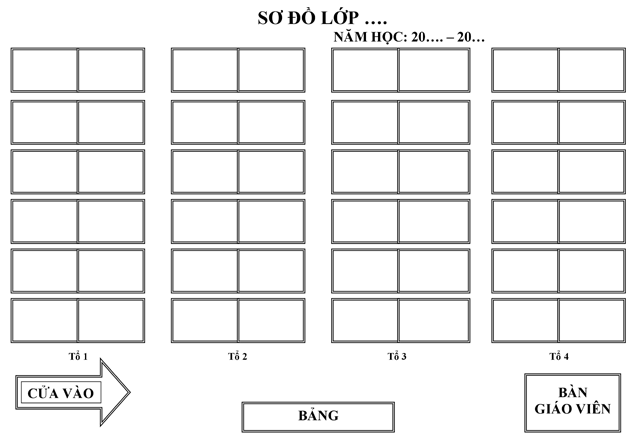 Mẫu sơ đồ lớp học chi tiết áp dụng cho năm học 2022 - 2023