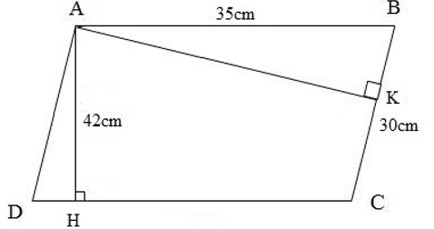 Bài tập toán lớp 4 trang 104, 105 về diện tích hình bình hành