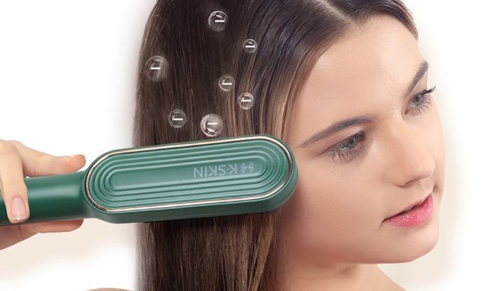 Lược chải tóc đa năng K.SKIN KD380K có 9 mức điều chỉnh nhiệt độ từ 120 - 200 độ C