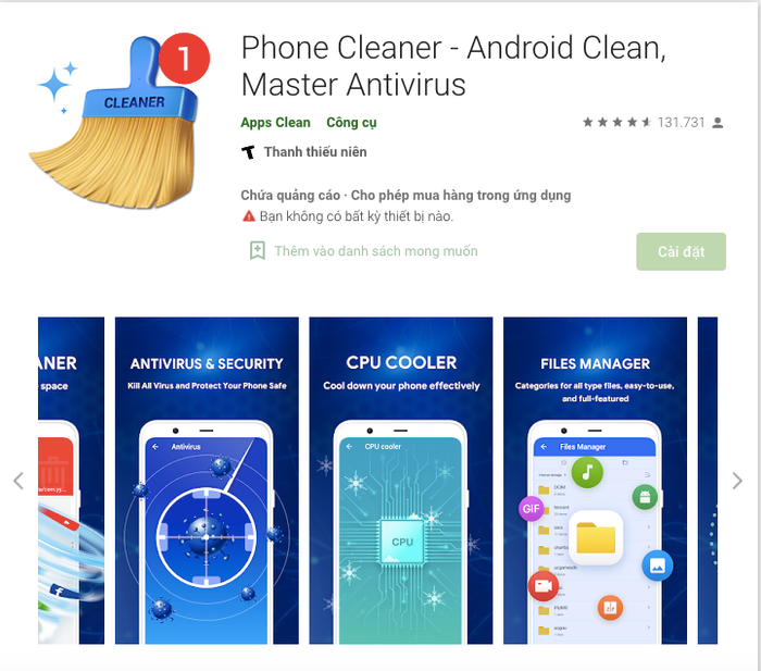 Ứng dụng Phone Cleaner