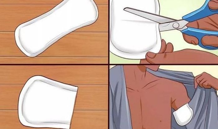 Sử dụng băng vệ sinh hàng ngày để dán dưới nách áo và hấp thụ mồ hôi