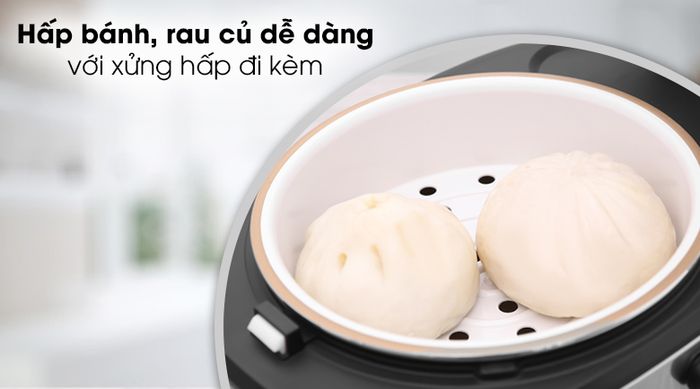 Nồi cơm điện tử Sunhouse mama 1.8 lít SHD8903 - Tặng kèm xửng hấp
