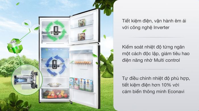 Tủ lạnh Panasonic Inverter 405 lít NR-TX461GPKV - Công nghệ Inverter, cảm biến Econavi và Multi Control