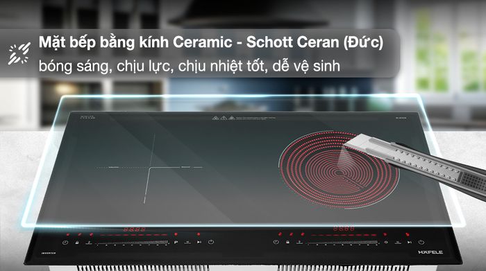 Bếp từ hồng ngoại lắp âm Hafele HC-H7321B - Chất liệu mặt kính