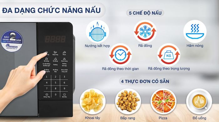 Đa dạng chế độ nấu - Lò vi sóng Bluestone MOB-7816 20 Lít