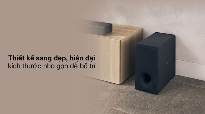 Loa siêu trầm không dây Sony SA-SW3 200W - Kiểu dáng nhỏ gọn, tinh tế, dễ bố trí trong phòng