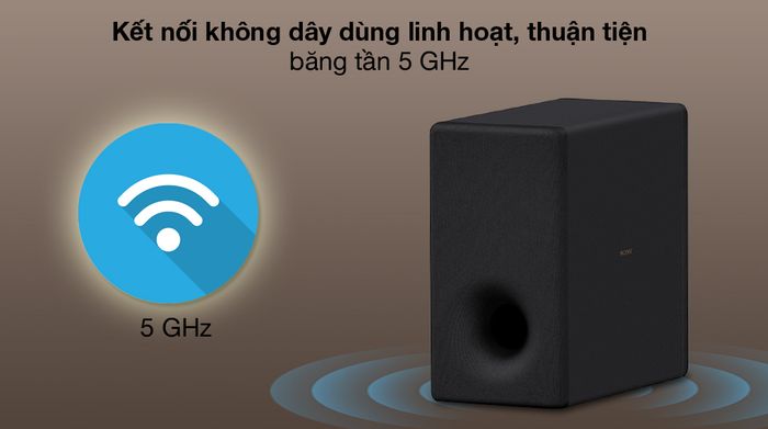 Loa siêu trầm không dây Sony SA-SW3 200W - Kết nối không dây Wireless băng tần 5GHz cho đường truyền tín hiệu ổn định
