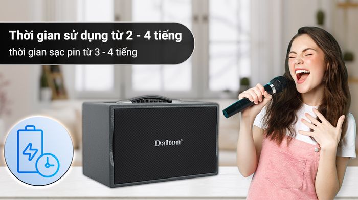 Loa karaoke xách tay Dalton PS-K20 250W - Thời gian sử dụng