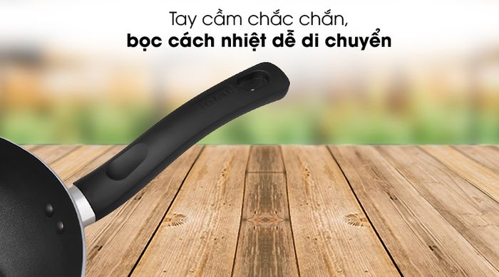 Cán cách nhiệt - Chảo nhôm sâu chống dính đáy từ 26cm TEFAL G1437705