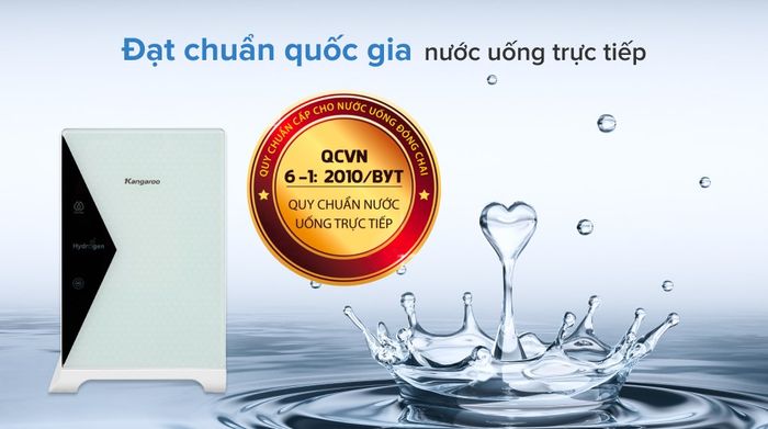 Máy lọc nước R.O Hydrogen Kangaroo KG100HU 5 lõi - Nước sạch