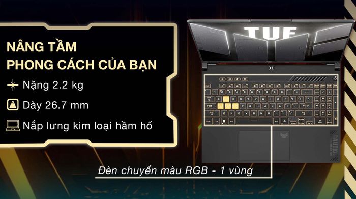 Asus TUF Gaming F16 FX607VJ Core 5 210H (RL035W) - Thiết kế