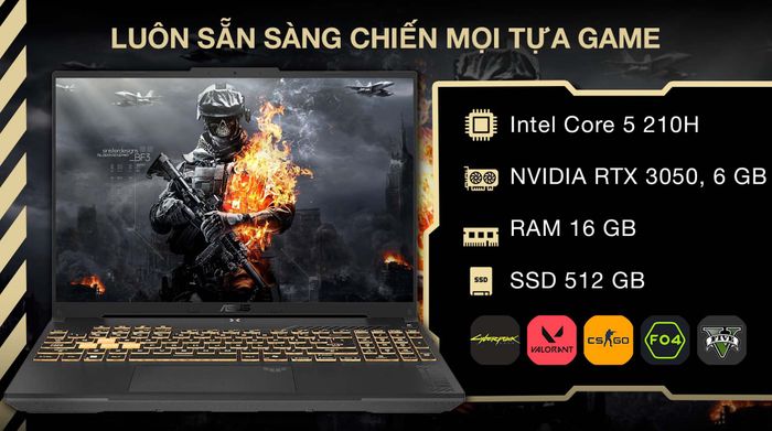 Asus TUF Gaming F16 FX607VJ Core 5 210H (RL035W) - Hiệu năng