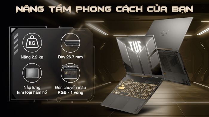 Asus TUF Gaming F16 FX607VJ Core 5 210H (RL034W) - Thiết kế