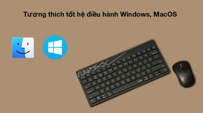 Tương thích Windows, MacOS - Bộ Bàn Phím Chuột Không Dây Rapoo 8000M