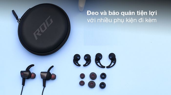 Tai nghe EP Gaming Asus Rog Cetra II Core Đen - Tặng kèm 3 cặp móc tai, 4 cặp nút tai