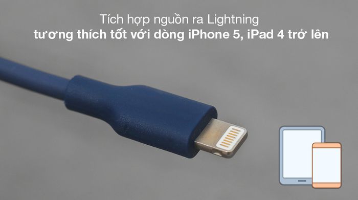 Cáp Lightning 20cm AVA+ DR-L05 - Đầu ra Lightning dùng cho iPhone 5+, iPad 4+ và các thiết bị có cổng Lightning chuẩn 5V - 2.4A khác