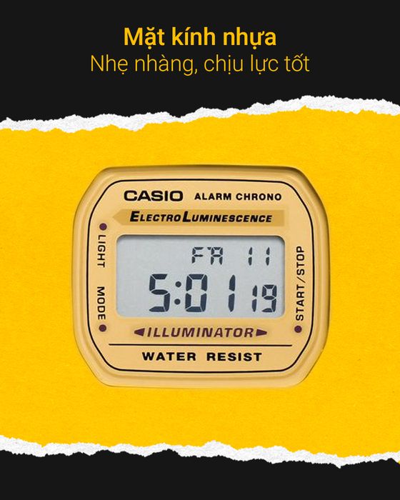Đồng hồ Unisex Casio A168WG-9WDF có mặt kính trong suốt
