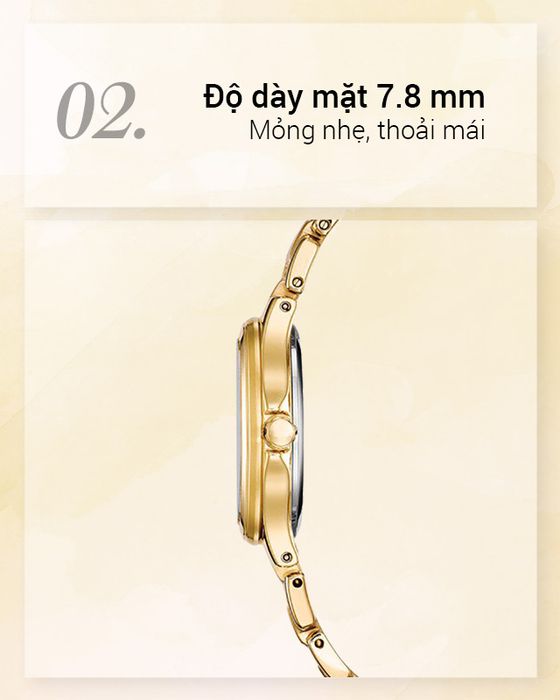 Đồng hồ nữ Citizen EW2522-51D có độ dày mặt 7.8 mm