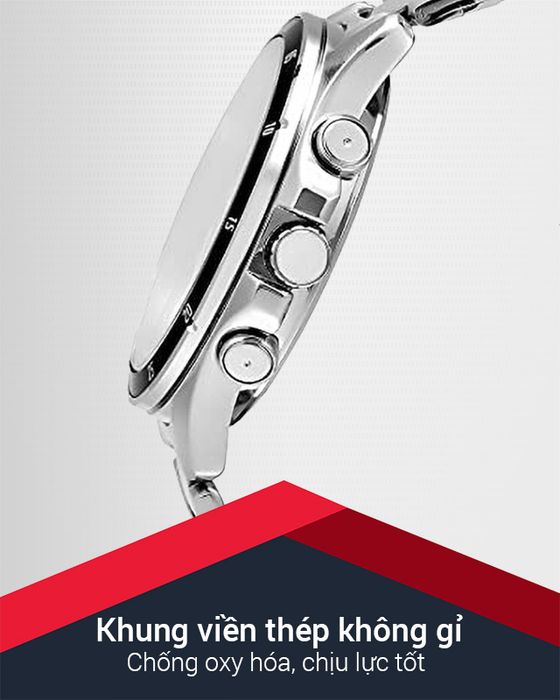 Đồng hồ nam Casio MTP-1374D-1AVDF có khung viền chắc chắn và bền bỉ