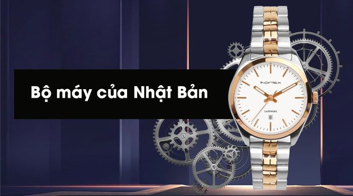 Đồng hồ nữ Korlex KS002-02 sử dụng bộ máy của Nhật Bản