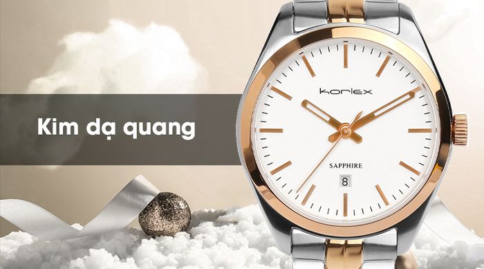 Đồng hồ nữ Korlex KS002-02 có kim dạ quang hữu dụng