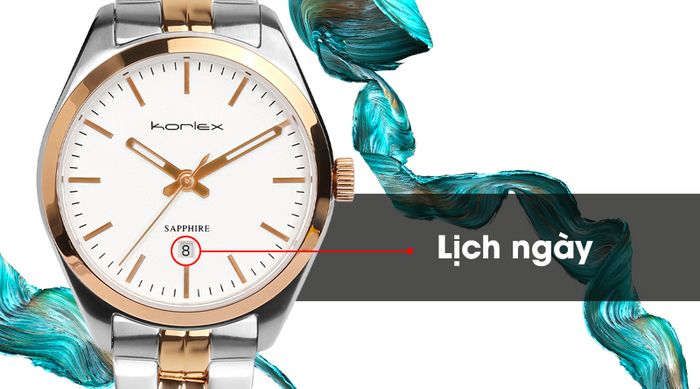 Đồng hồ Nữ Korlex KS002-02 sở hữu mặt hiển thị ngày