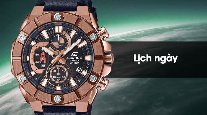 Đồng hồ nam Edifice Casio EFR-569BL-1AVUDF có lịch ngày tiện ích