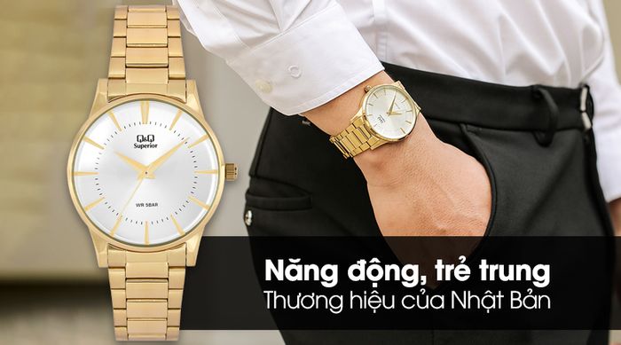 Đồng hồ nam Q&Q S398J001Y với thiết kế mạnh mẽ và nam tính