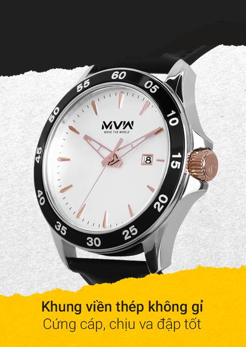 Đồng hồ nam MWW ML038-01 có khung viền thép không gỉ cứng cáp