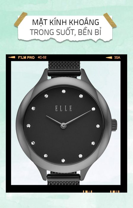 Đồng hồ nữ ELLE ELL25051 có mặt kính khoáng trong suốt