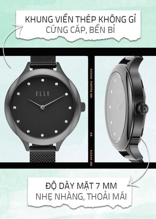 Đồng hồ nữ ELLE ELL25051 bền chắc nhờ lớp vỏ ngoài cứng cáp
