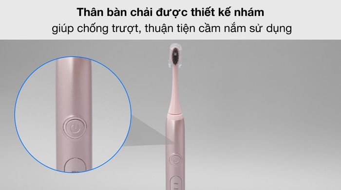 Bàn Chải Điện Halio Sonic Whitening Toothbrush PRO Rose Gold - Thân bàn chải